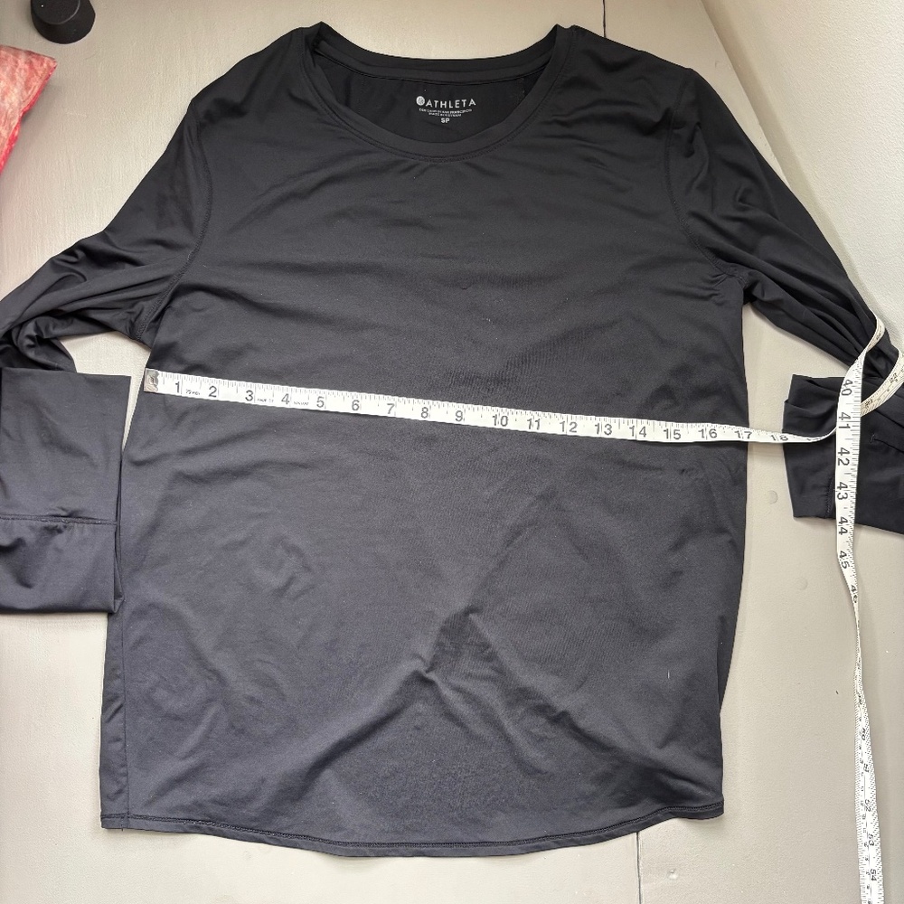 Athleta Long Sleeve Sun Protection Cross Back Short black SP UPF 50 hike - Picture 6 of 8